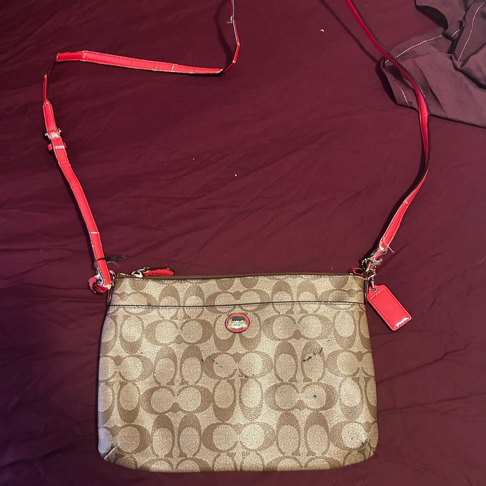 Coach Crossbody with Hot Pink Strap